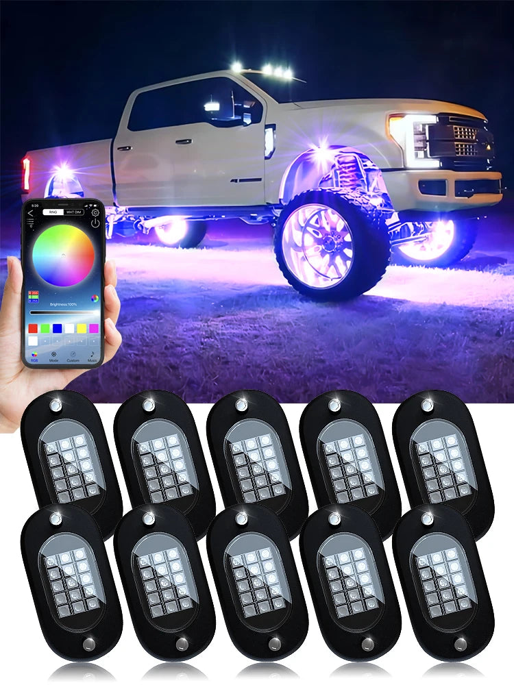 RGB LED Rock Lights – APP Controlled Music Underglow for Truck & SUV
