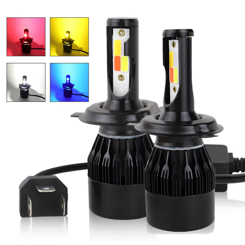 XTRABEAM 4-Color LED Strobe Headlight & Fog Light Bulbs | Yellow Pink Blue White