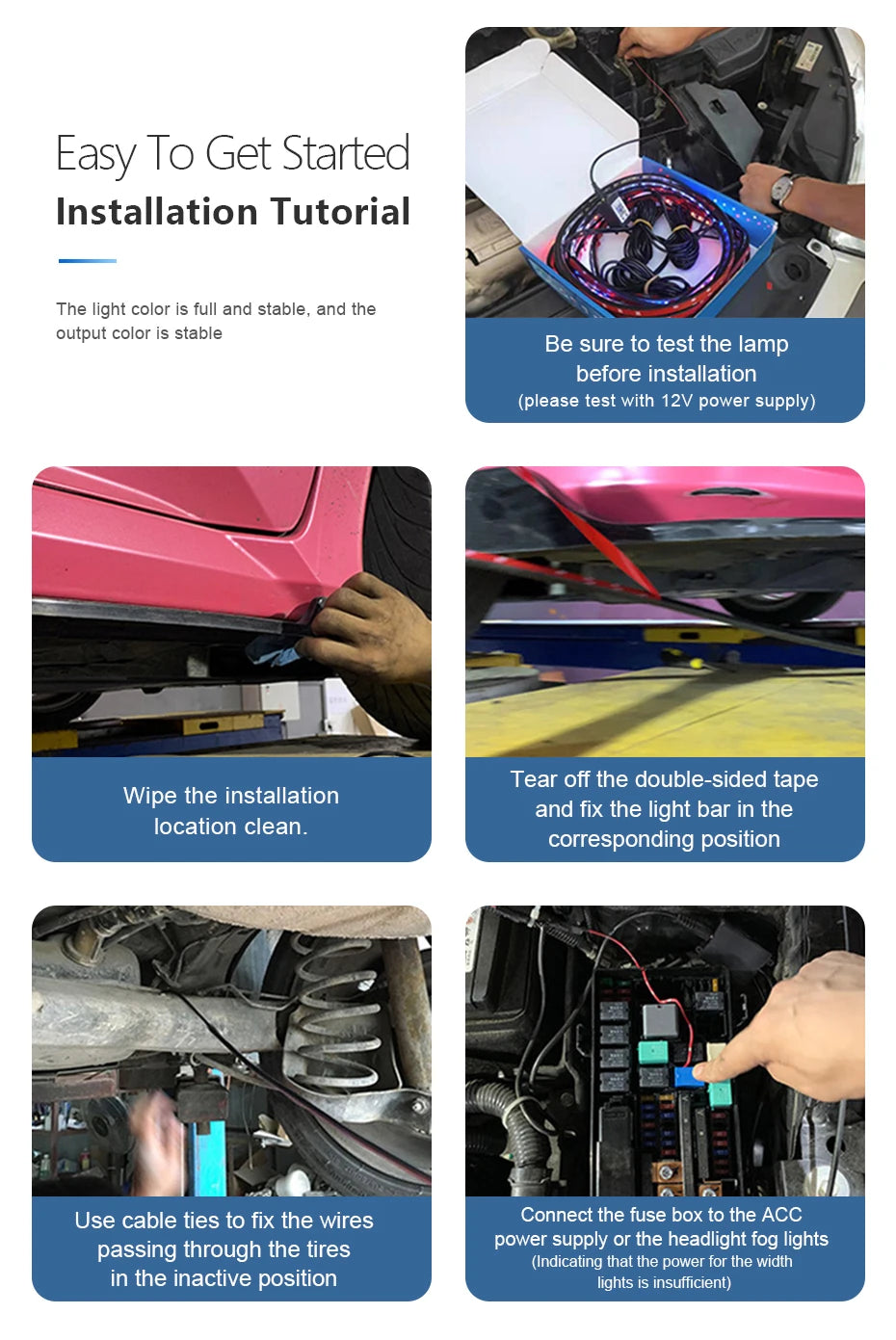 RGB LED Underglow Kit – 4PCS App Controlled Underbody Lights