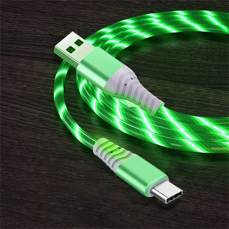 LED Flow Fast Charging Cable – Type-C, Micro USB & Lightning