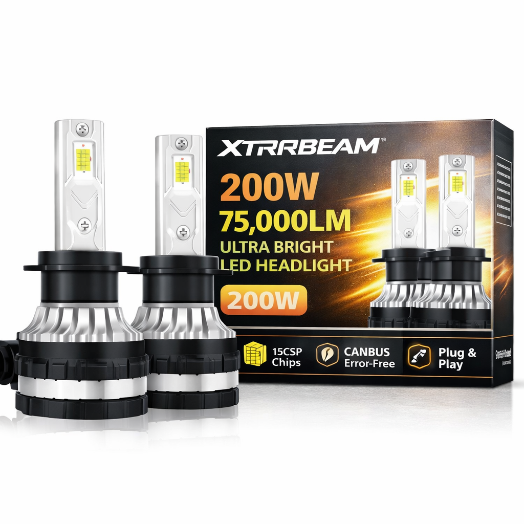 XTRABEAM Night Series LED Headlight Bulbs (2 Pack) – 75,000 Lumens
