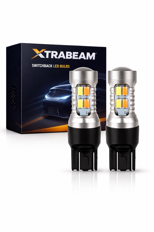 XTRABEAM Elite Switchback LED Bulbs 7443/7440 – Dual Color Amber Signal & White DRL, Ultra Bright (2-Pack)
