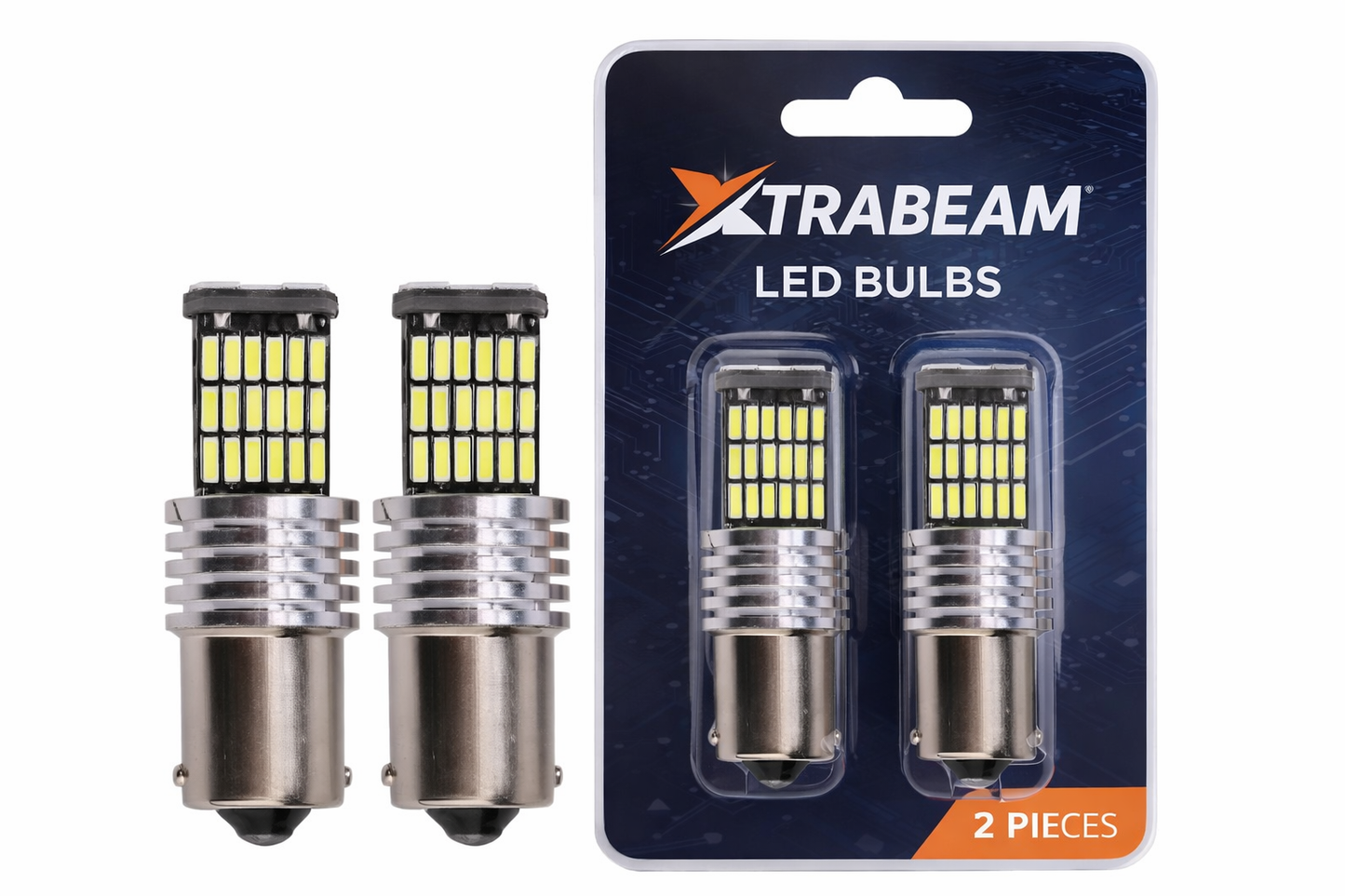 1156 LED Bulbs (BA15S / P21W) – Amber – Set of 2