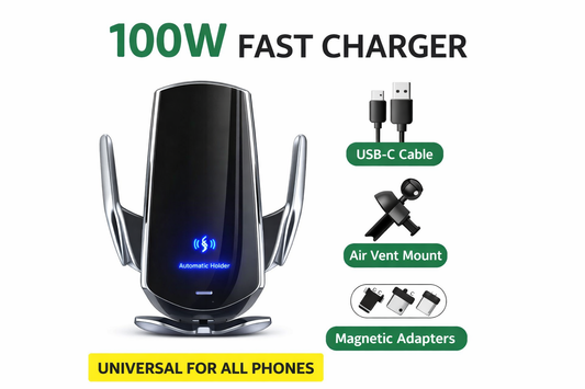100W Magnetic Wireless Charging Car Mount