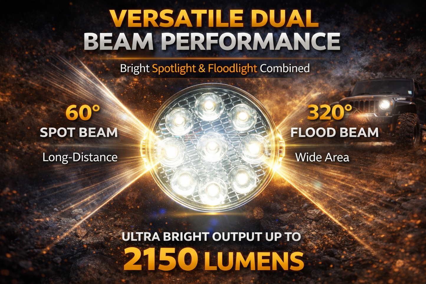 4 Inch Round LED Off Road Lights 2PC