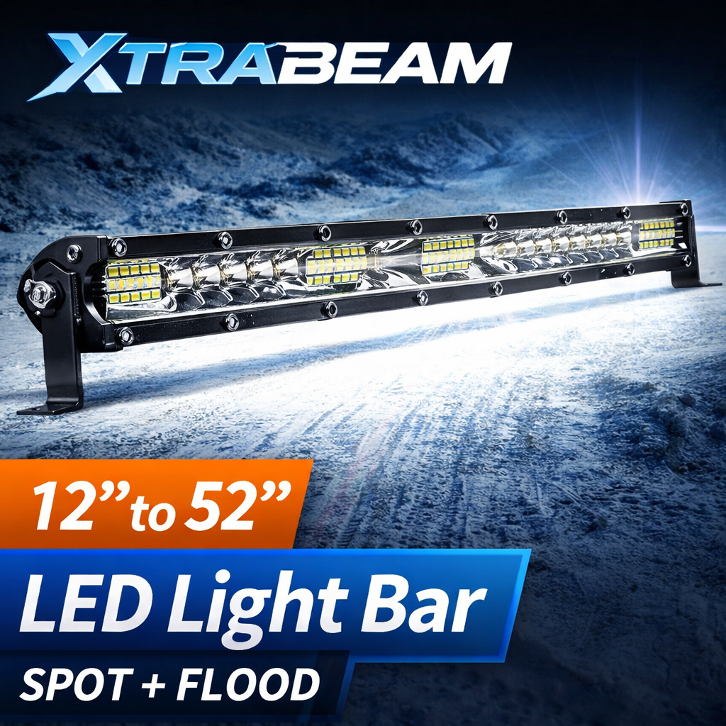 XTRABEAM Off-Road LED Light Bar – 12"–52" Spot + Flood Combo