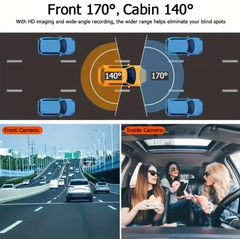 XTRABEAM Dual Dash Cam – Front & Rear 1080P HD Recording System - AVXLRQ