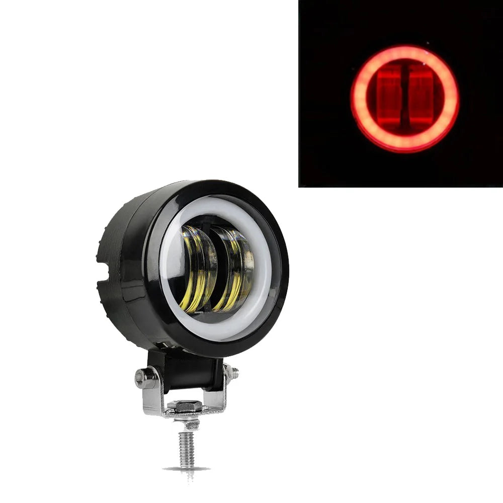 2PCS/1PC 12V-80V Waterproof Round  Angel Eyes LED light Portable Spotlights Motorcycle Offroad Truck Driving Car Boat Work Light