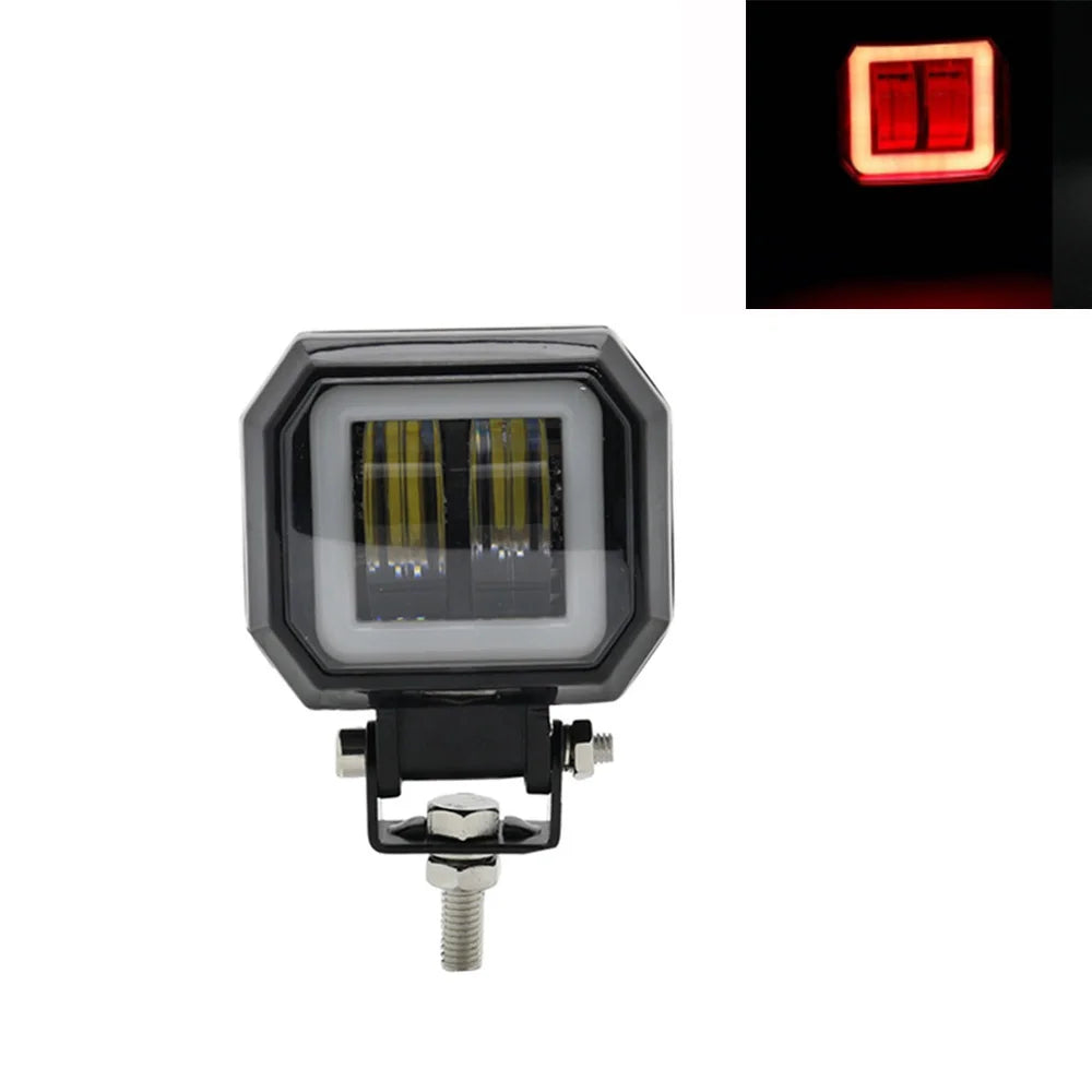 2PCS/1PC 12V-80V Waterproof Round  Angel Eyes LED light Portable Spotlights Motorcycle Offroad Truck Driving Car Boat Work Light