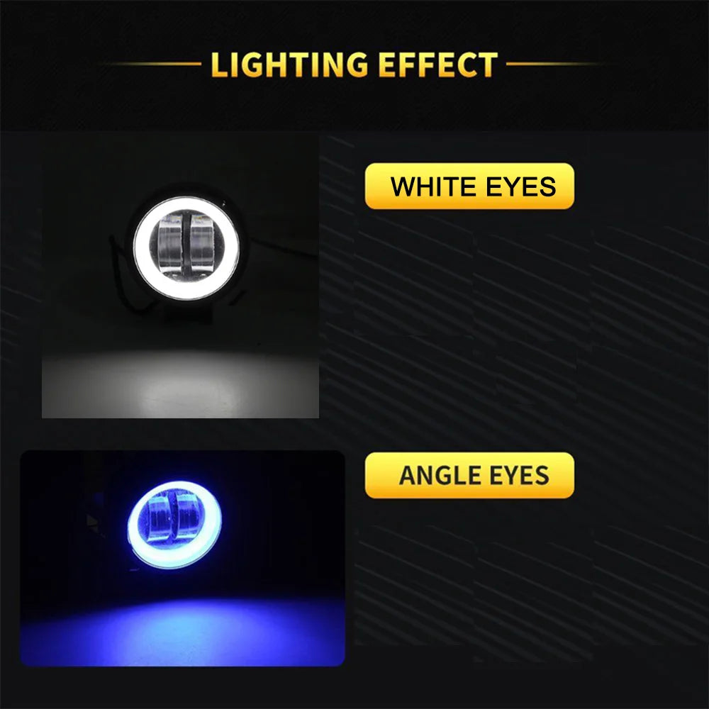 2PCS/1PC 12V-80V Waterproof Round  Angel Eyes LED light Portable Spotlights Motorcycle Offroad Truck Driving Car Boat Work Light