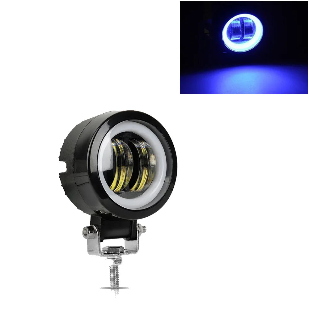 2PCS/1PC 12V-80V Waterproof Round  Angel Eyes LED light Portable Spotlights Motorcycle Offroad Truck Driving Car Boat Work Light