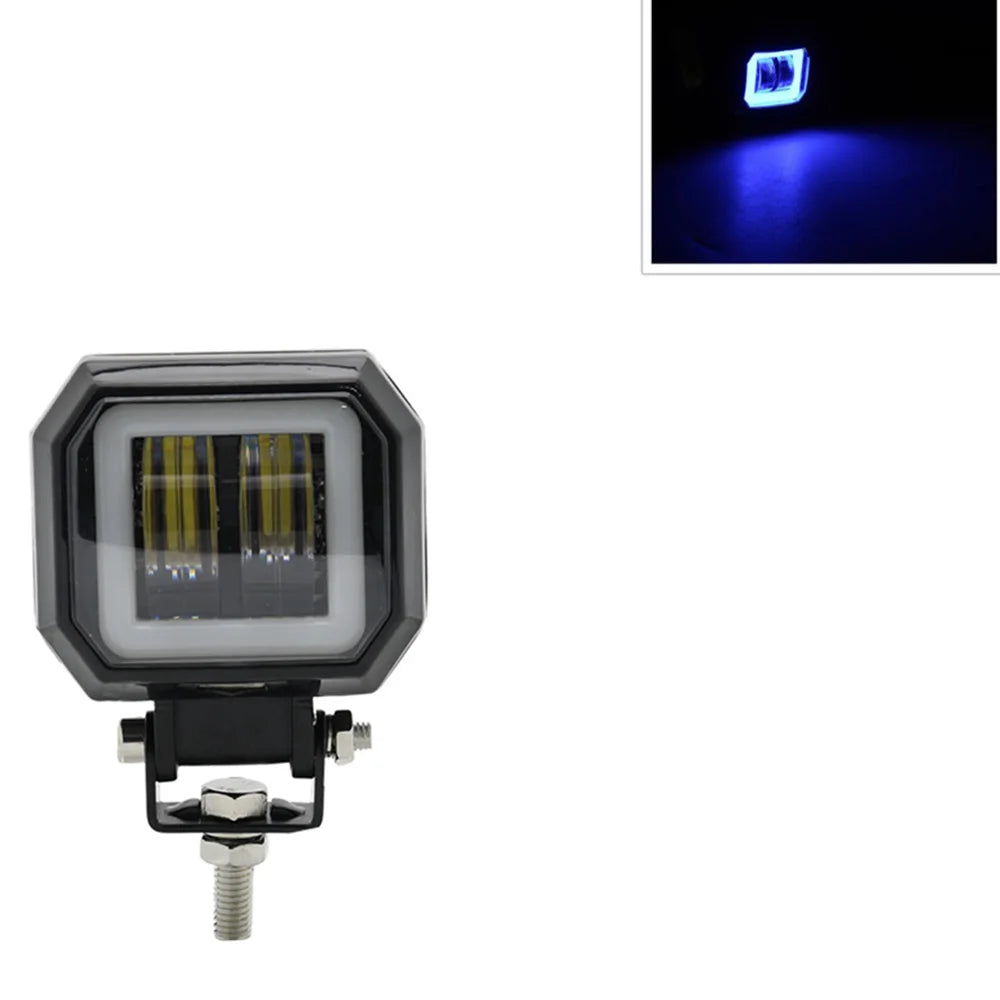 2PCS/1PC 12V-80V Waterproof Round  Angel Eyes LED light Portable Spotlights Motorcycle Offroad Truck Driving Car Boat Work Light
