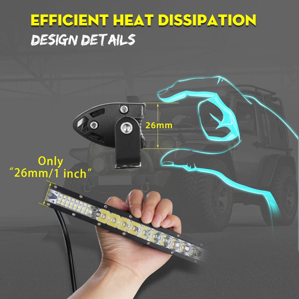 XTRABEAM Off-Road LED Light Bar – 12"–52" Spot + Flood Combo