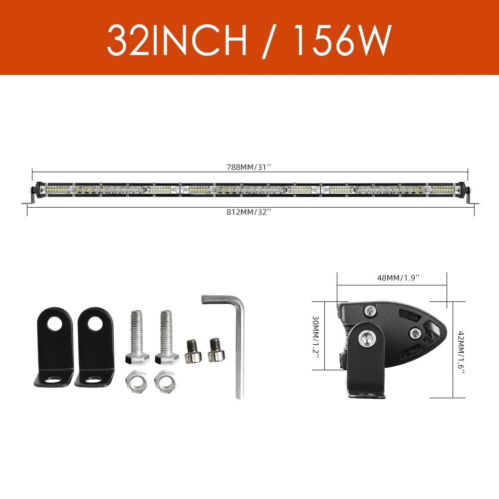 XTRABEAM Off-Road LED Light Bar – 12"–52" Spot + Flood Combo