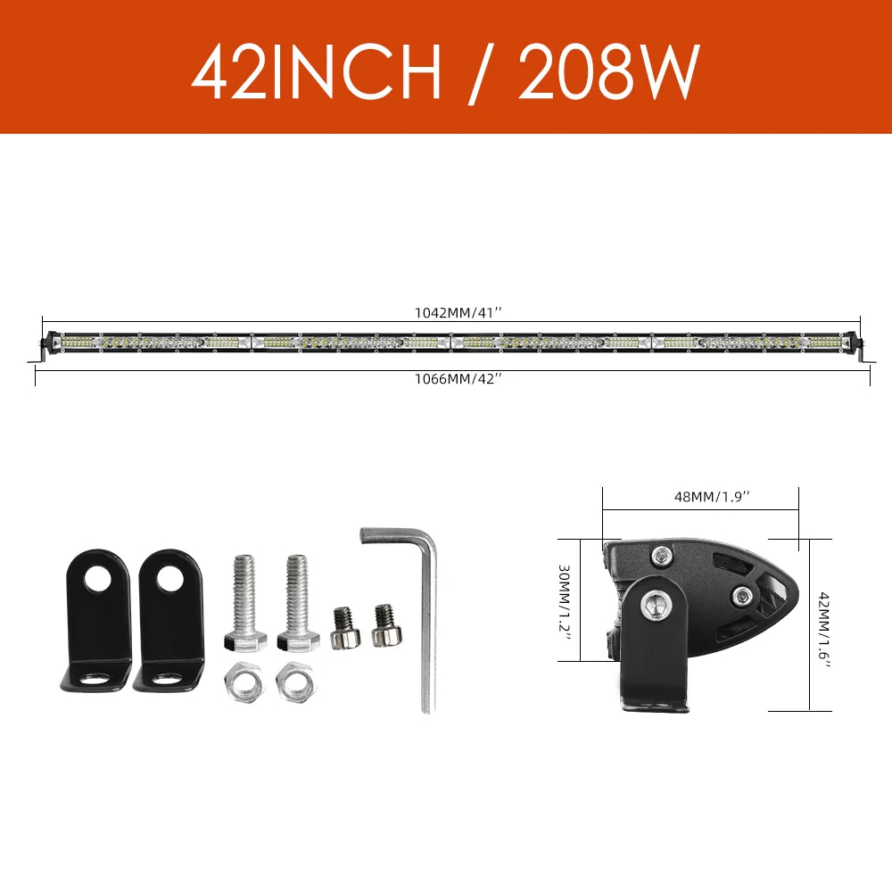 XTRABEAM Off-Road LED Light Bar – 12"–52" Spot + Flood Combo