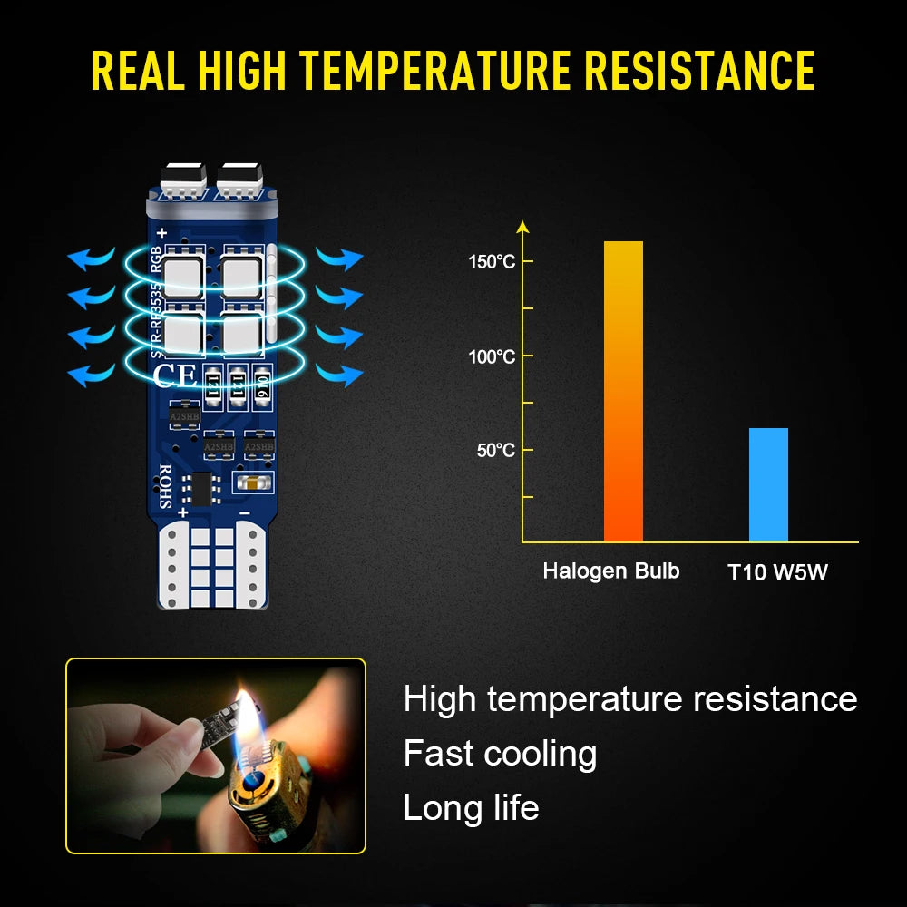XTRABEAM RGB T10 LED Interior Lights – CANBUS Error-Free, Multi-Color Ambient Upgrade