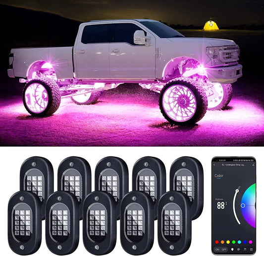 RGB LED Rock Lights – APP Controlled Music Underglow for Truck & SUV