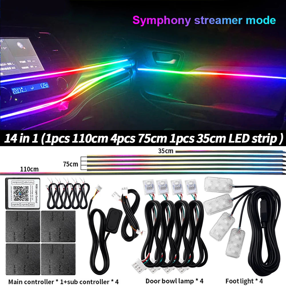 RGB Symphony LED Car Interior Ambient Light Kit – 6 / 10 / 14 / 18 / 22 in 1