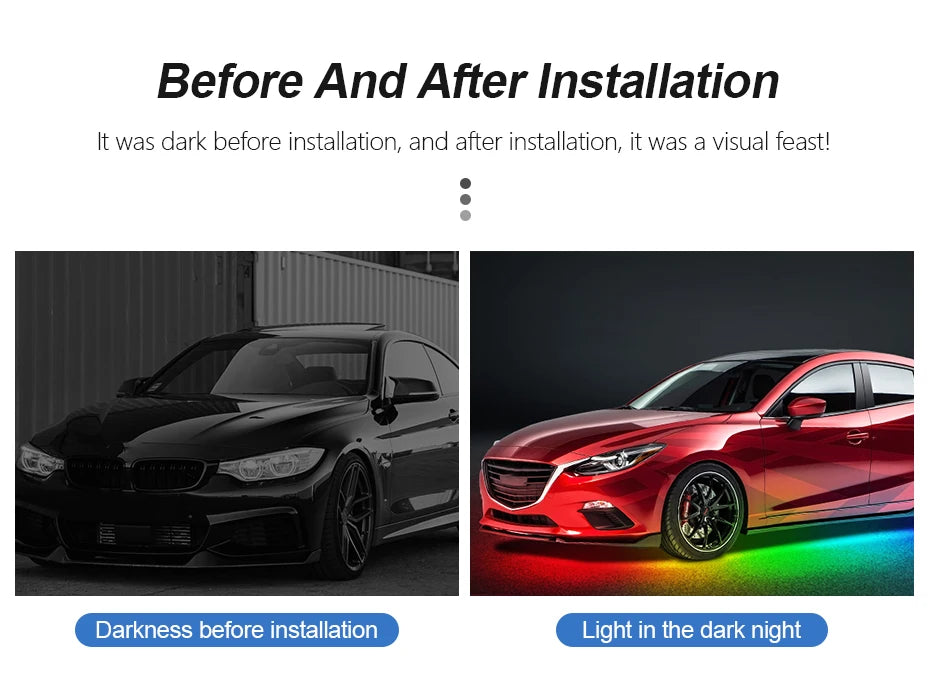 RGB LED Underglow Kit – 4PCS App Controlled Underbody Lights