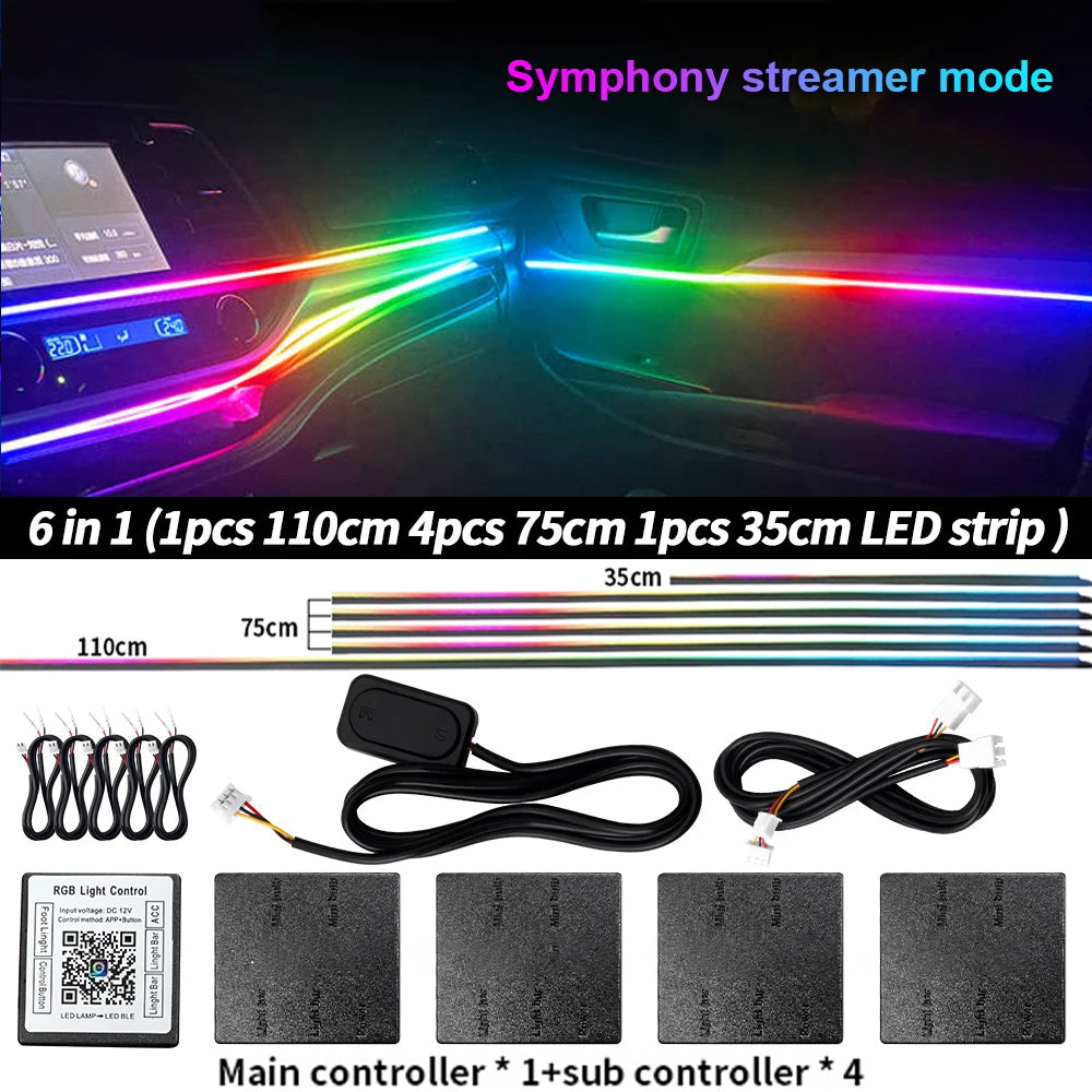 RGB Symphony LED Car Interior Ambient Light Kit – 6 / 10 / 14 / 18 / 22 in 1