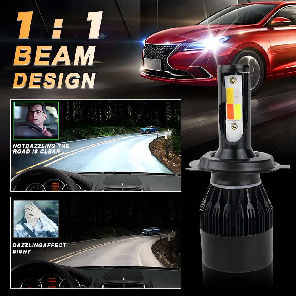 XTRABEAM 4-Color LED Strobe Headlight & Fog Light Bulbs | Yellow Pink Blue White