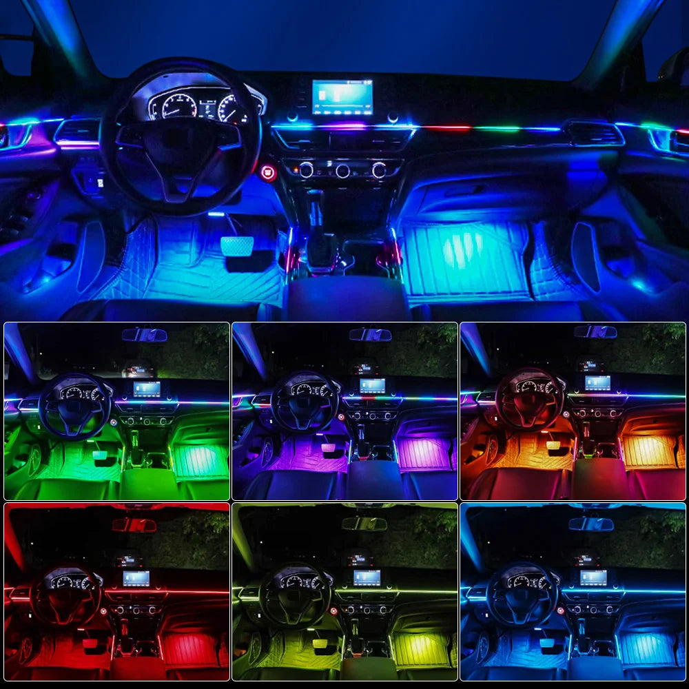 XTRABEAM RGB Acrylic Ambient Light Kit – 64 Colors, APP Control, Dual Zone Interior Upgrade (14/18-in-1)