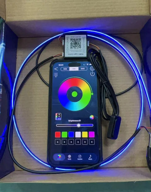 XTRABEAM RGB Acrylic Ambient Light Kit – 64 Colors, APP Control, Dual Zone Interior Upgrade (14/18-in-1)