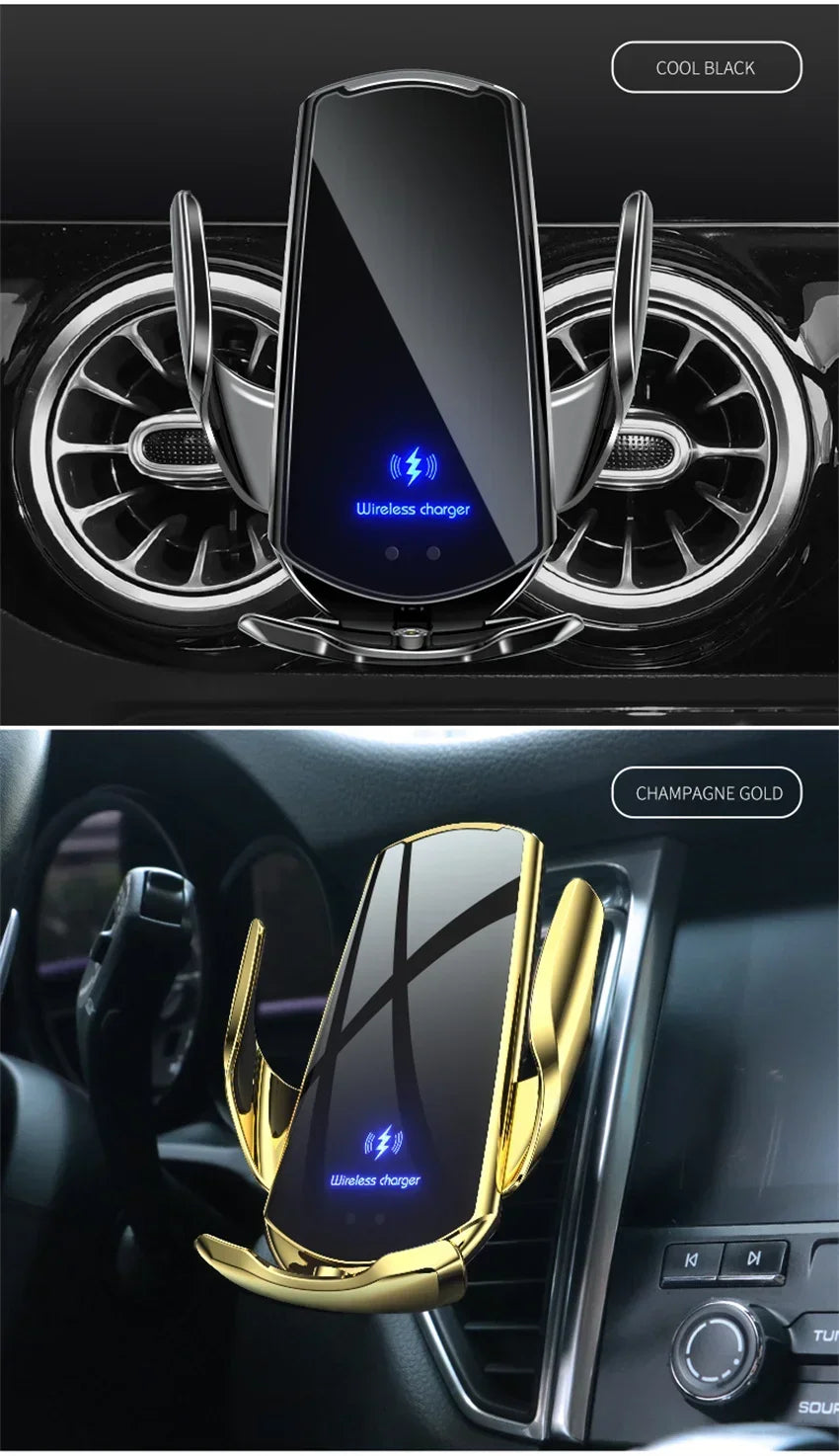 100W Magnetic Wireless Charging Car Mount