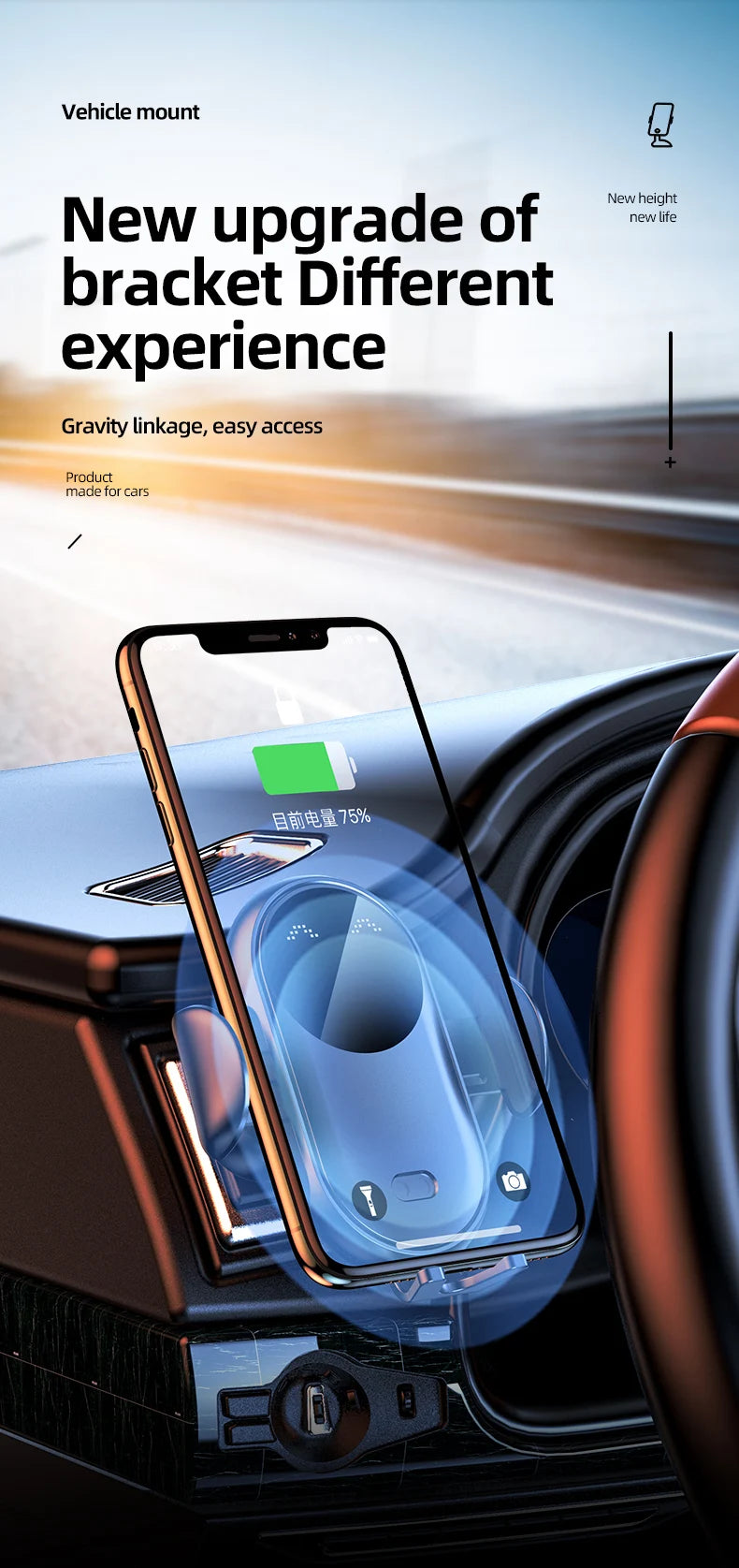 30W Fast Wireless Car Phone Mount – Air Vent Charger
