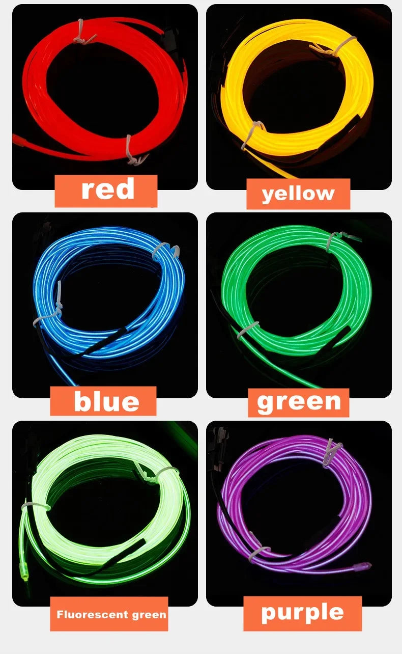 Flexible Fiber Optic Neon LED Light Strip – 1M / 2M / 3M / 4M / 5M Multicolor