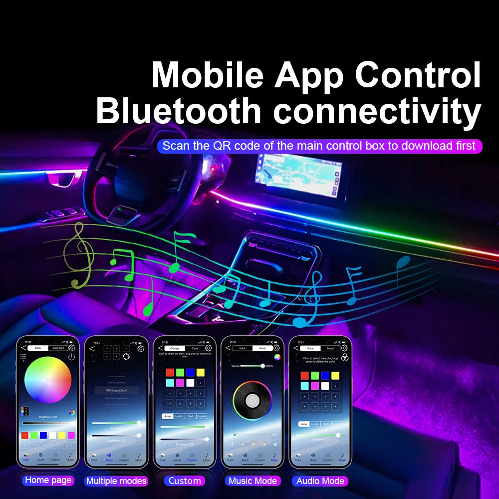 RGB Symphony LED Car Interior Ambient Light Kit – 6 / 10 / 14 / 18 / 22 in 1