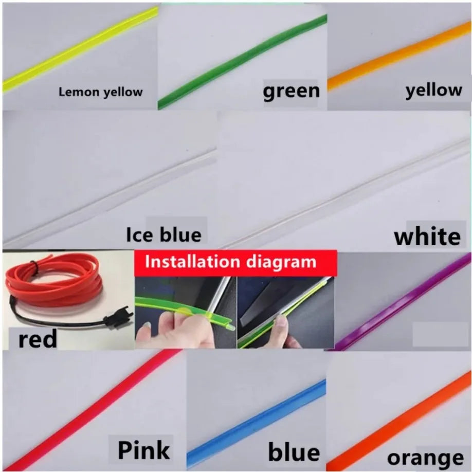 Flexible Fiber Optic Neon LED Light Strip – 1M / 2M / 3M / 4M / 5M Multicolor