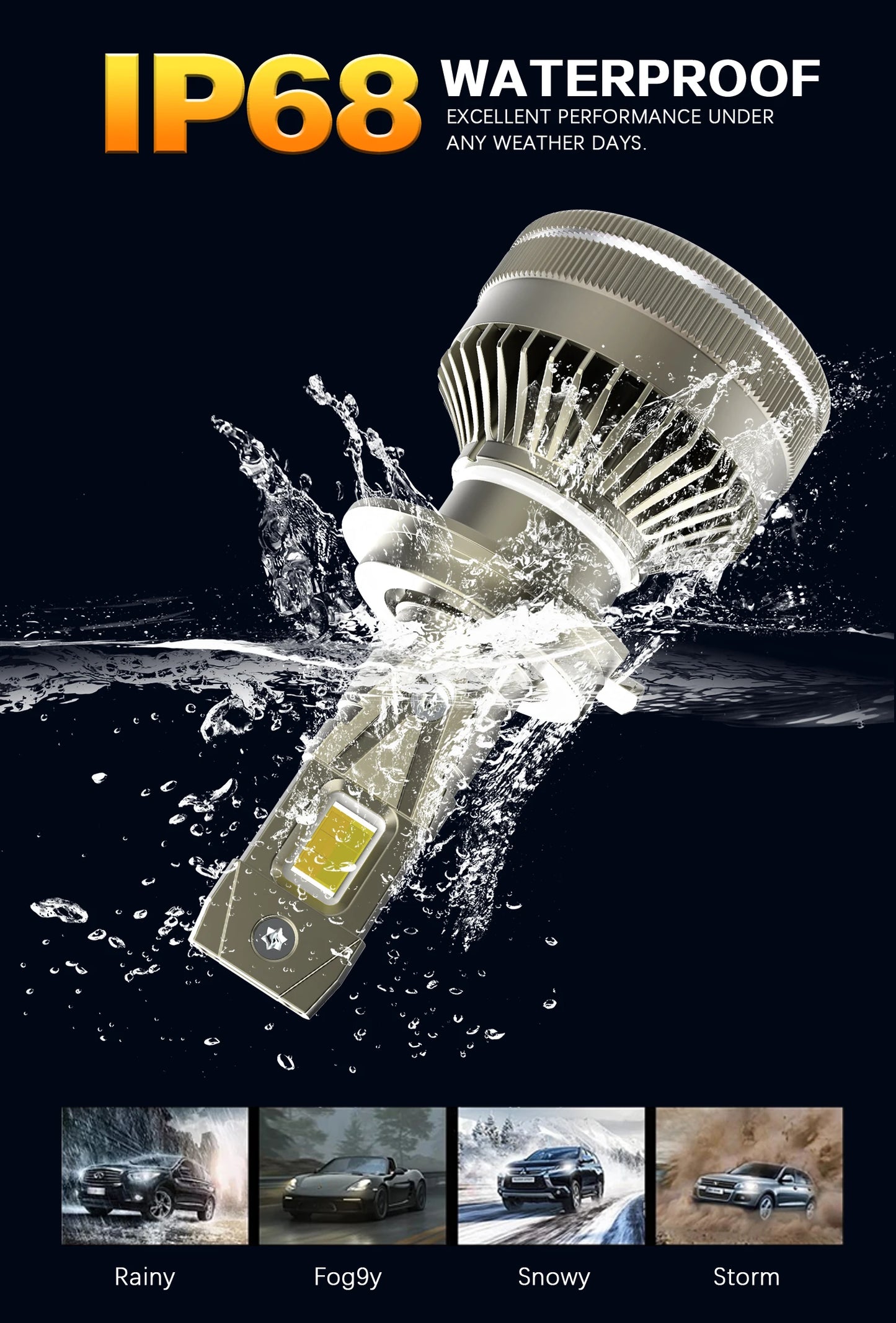 XTRABEAM 3-Color LED Headlight Bulbs – APP Control, Mini Turbo Cooling, 3000K/4300K/6000K