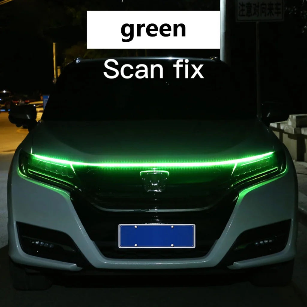 LED Daytime Running Light Scan Starting Car Hood Decorative Lights DRL Auto Engine Hood Guide Decorative Ambient Lamp 12V