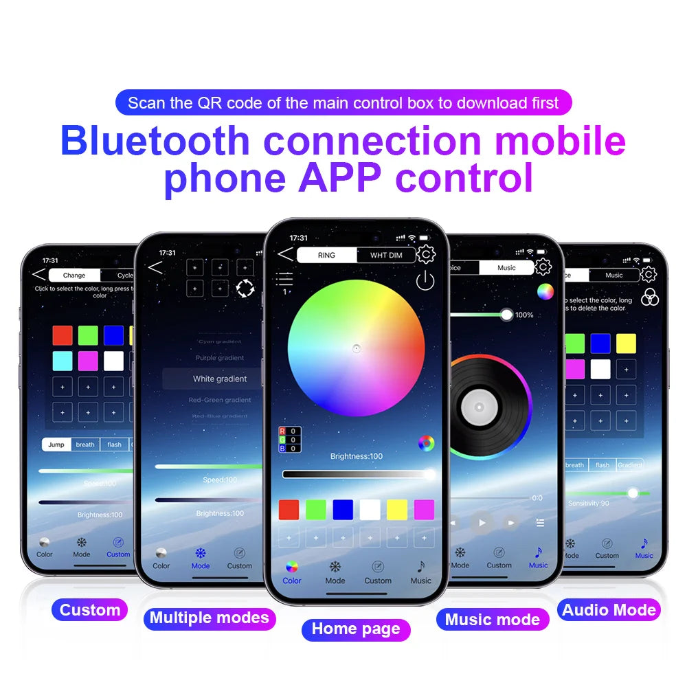 RGB Symphony LED Car Interior Ambient Light Kit – 6 / 10 / 14 / 18 / 22 in 1
