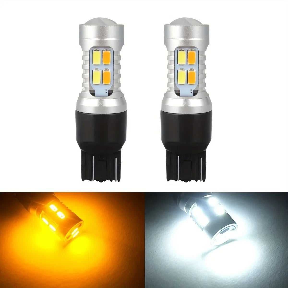 XTRABEAM Elite Switchback LED Bulbs 7443/7440 – Dual Color Amber Signal & White DRL, Ultra Bright (2-Pack)