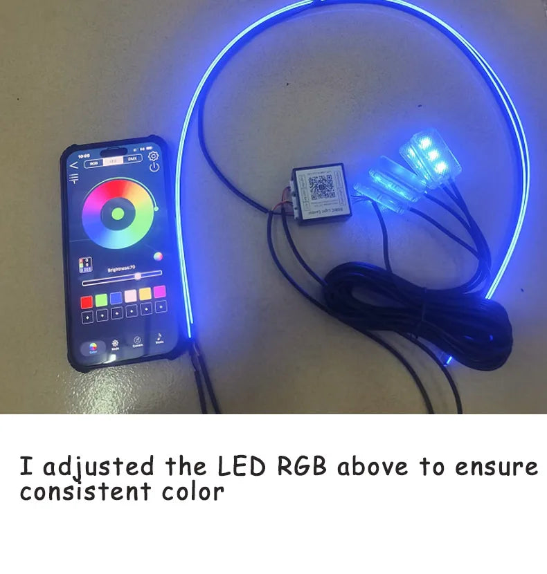 XTRABEAM RGB Acrylic Ambient Light Kit – 64 Colors, APP Control, Dual Zone Interior Upgrade (14/18-in-1)