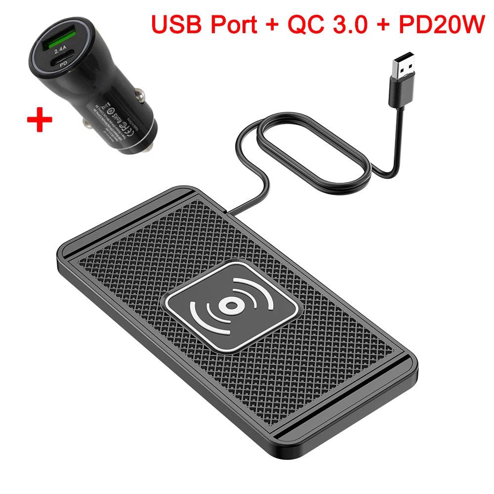 MagSafe Wireless Car Charger – Non-Slip Silicone Fast Charging Pad