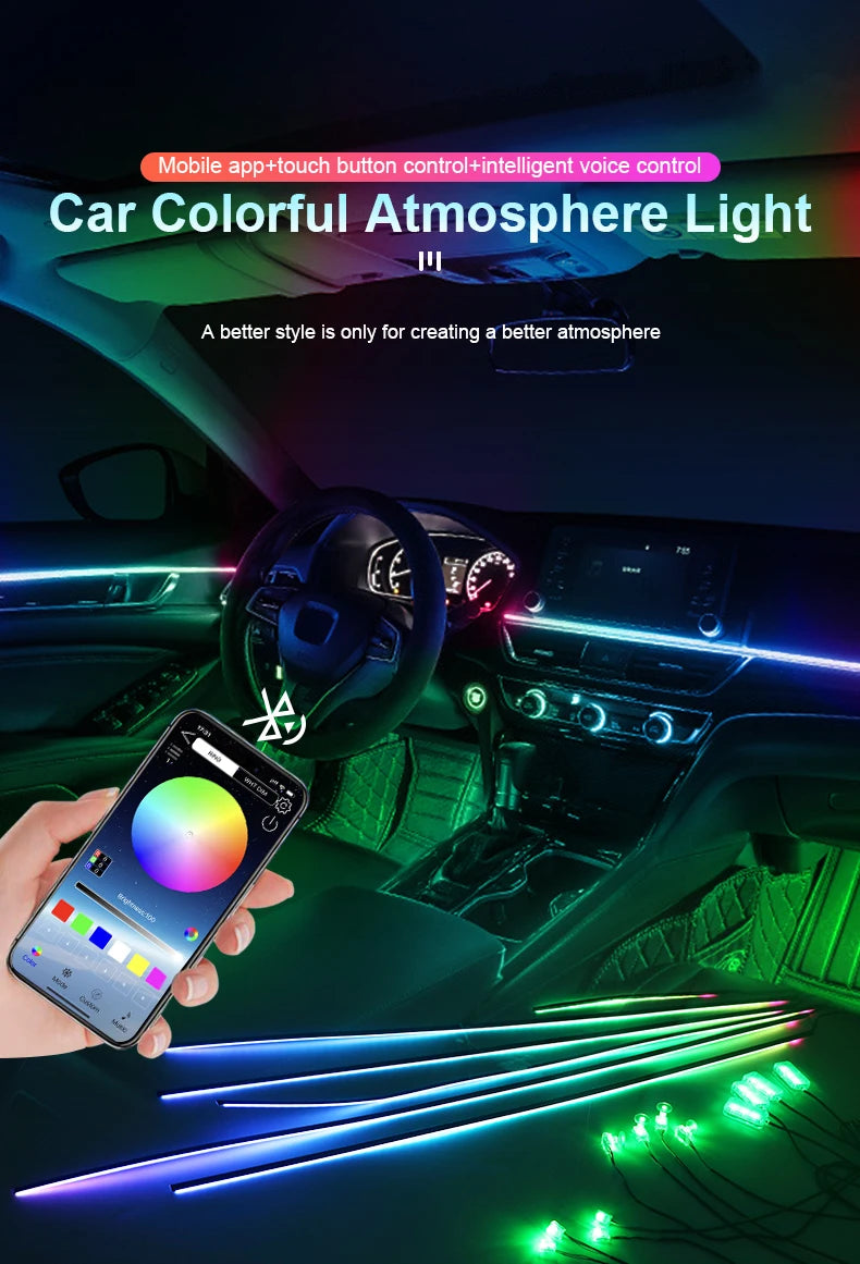 RGB Symphony LED Car Interior Ambient Light Kit – 6 / 10 / 14 / 18 / 22 in 1