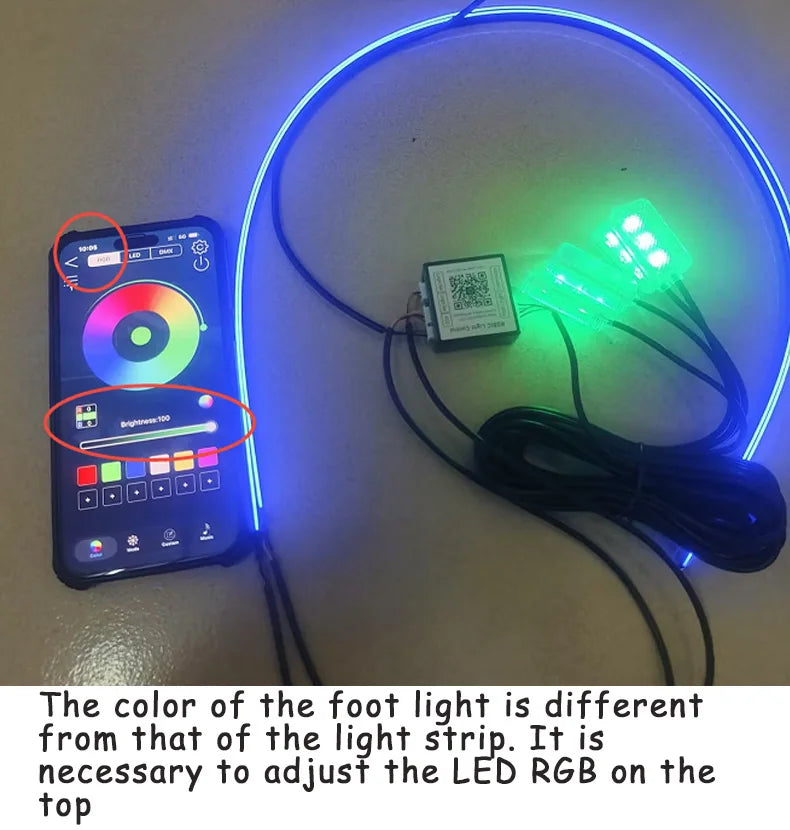 XTRABEAM RGB Acrylic Ambient Light Kit – 64 Colors, APP Control, Dual Zone Interior Upgrade (14/18-in-1)