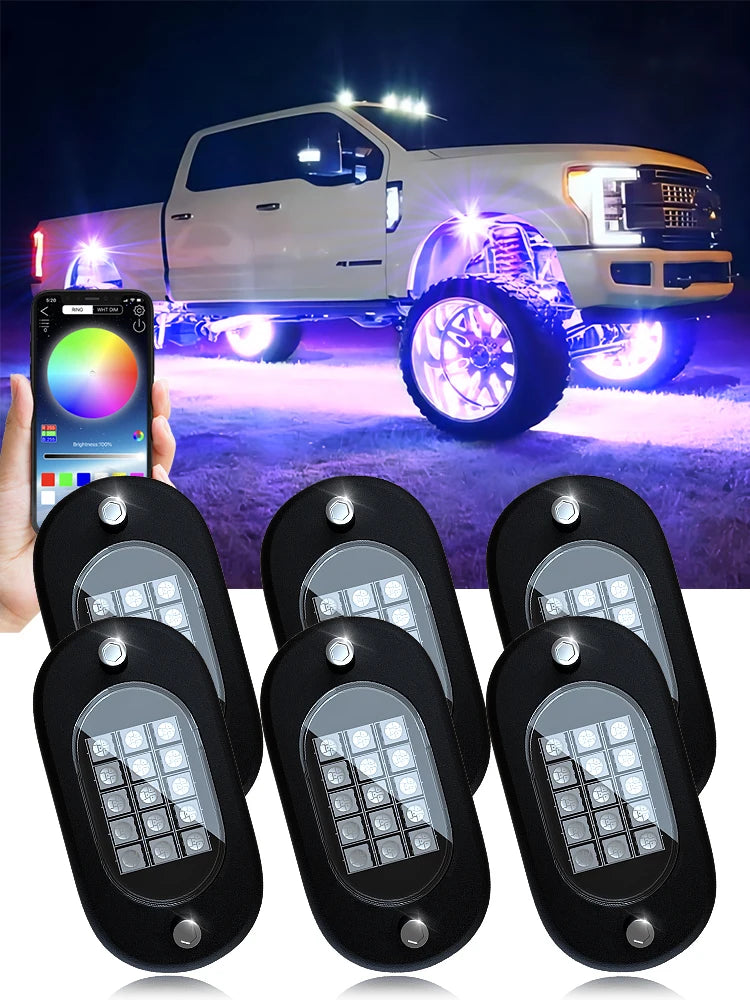 RGB LED Rock Lights – APP Controlled Music Underglow for Truck & SUV