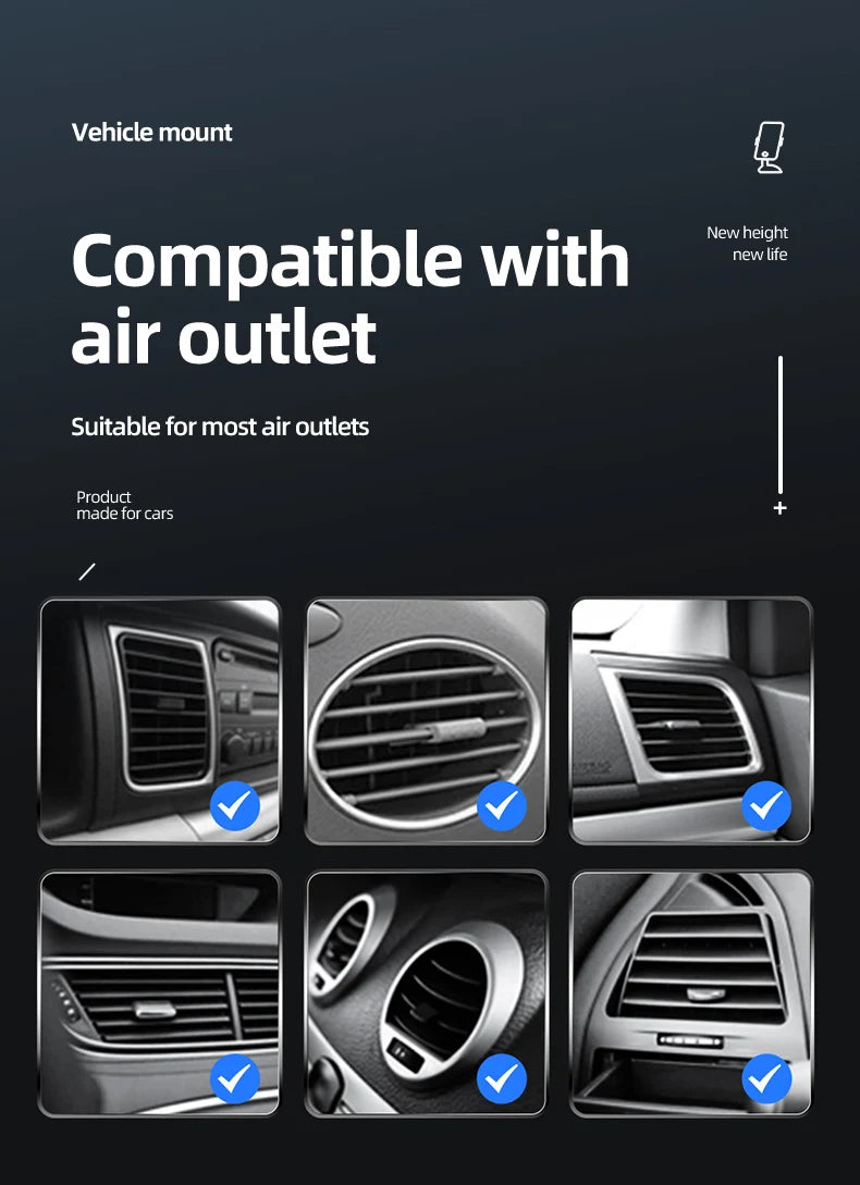 30W Fast Wireless Car Phone Mount – Air Vent Charger