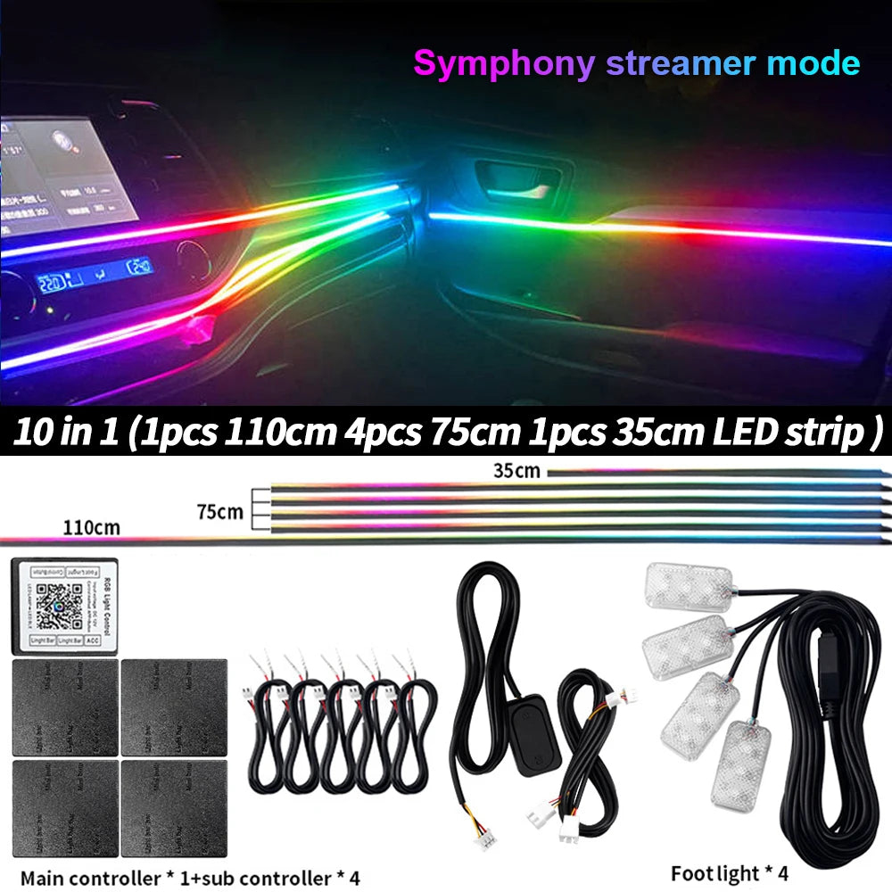 RGB Symphony LED Car Interior Ambient Light Kit – 6 / 10 / 14 / 18 / 22 in 1