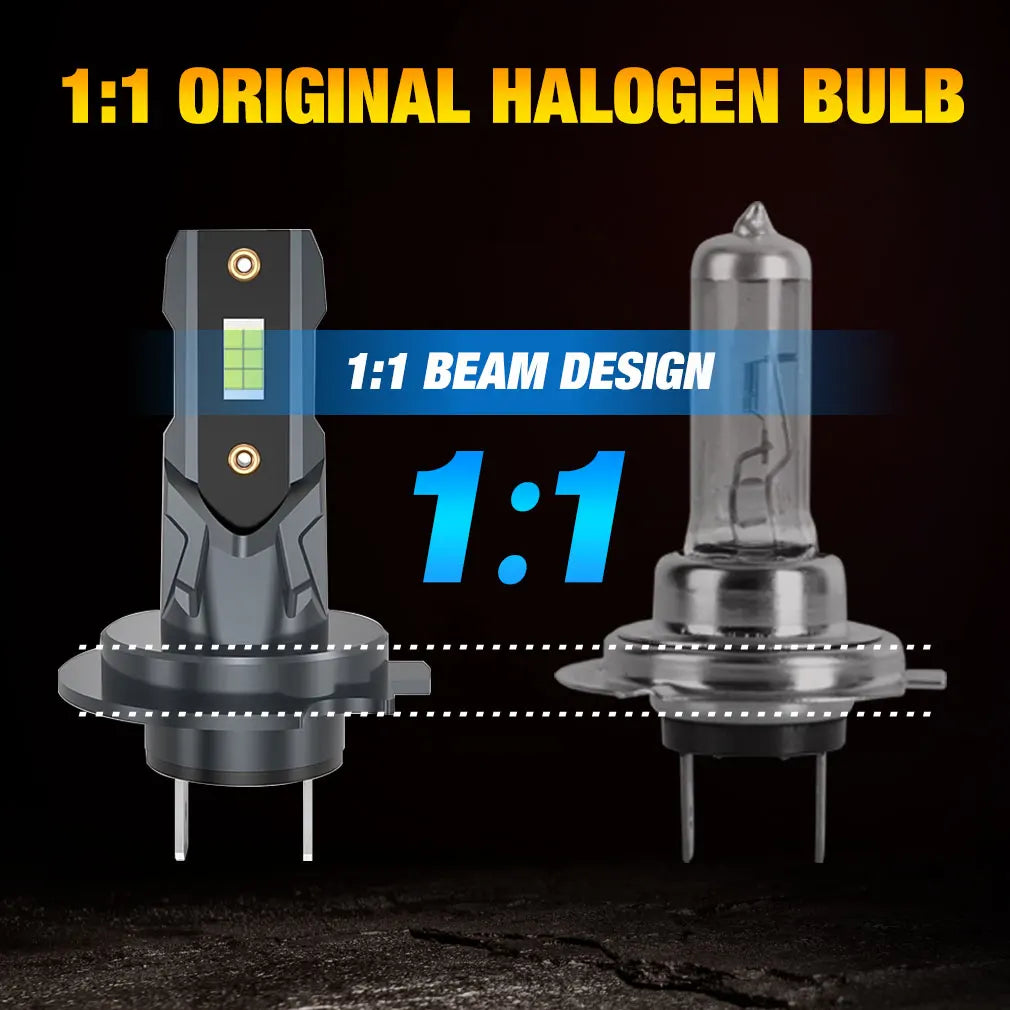 Nano Series H7 LED Headlight Bulbs – 22000LM 6500K Mini Plug & Play Canbus (2PCS)