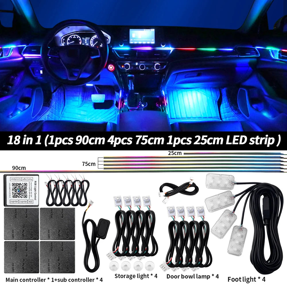 RGB Symphony LED Car Interior Ambient Light Kit – 6 / 10 / 14 / 18 / 22 in 1