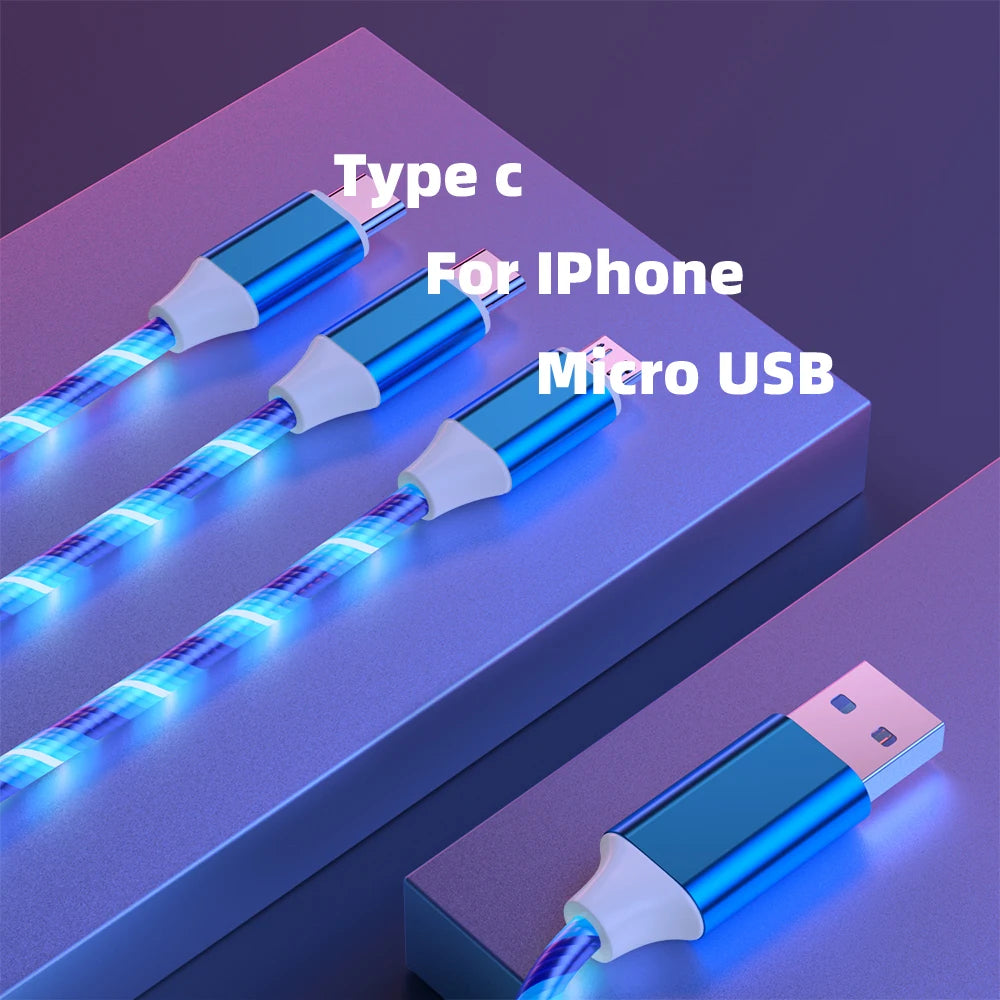 RGB 3-in-1 Fast Charging Cable – iPhone / Type-C / Micro USBch