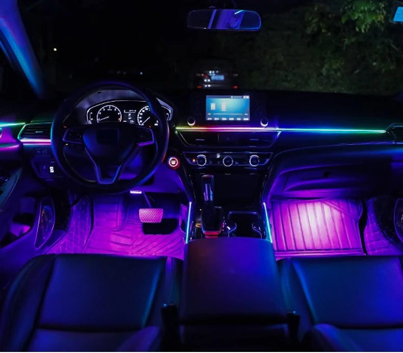 XTRABEAM RGB Acrylic Ambient Light Kit – 64 Colors, APP Control, Dual Zone Interior Upgrade (14/18-in-1)