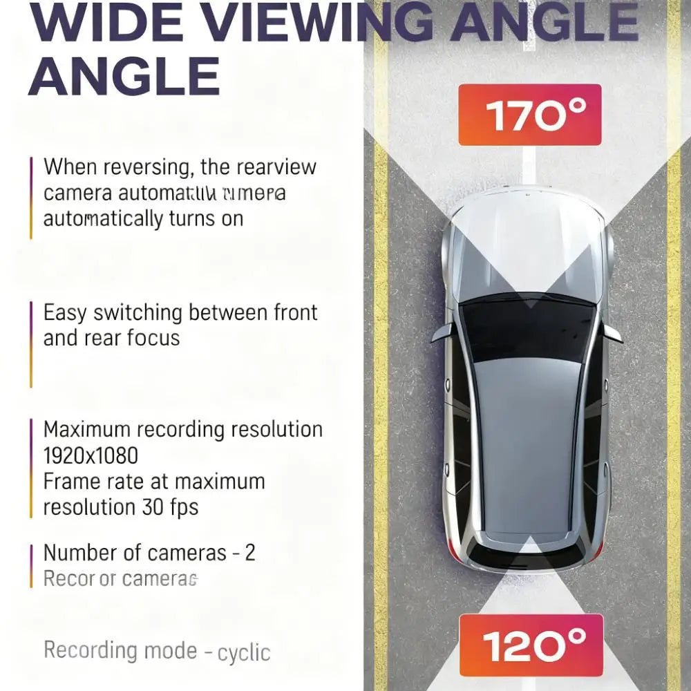 12" Rearview Mirror Dash Cam – 5MP Dual Lens Night Vision DVR with Wide Angle