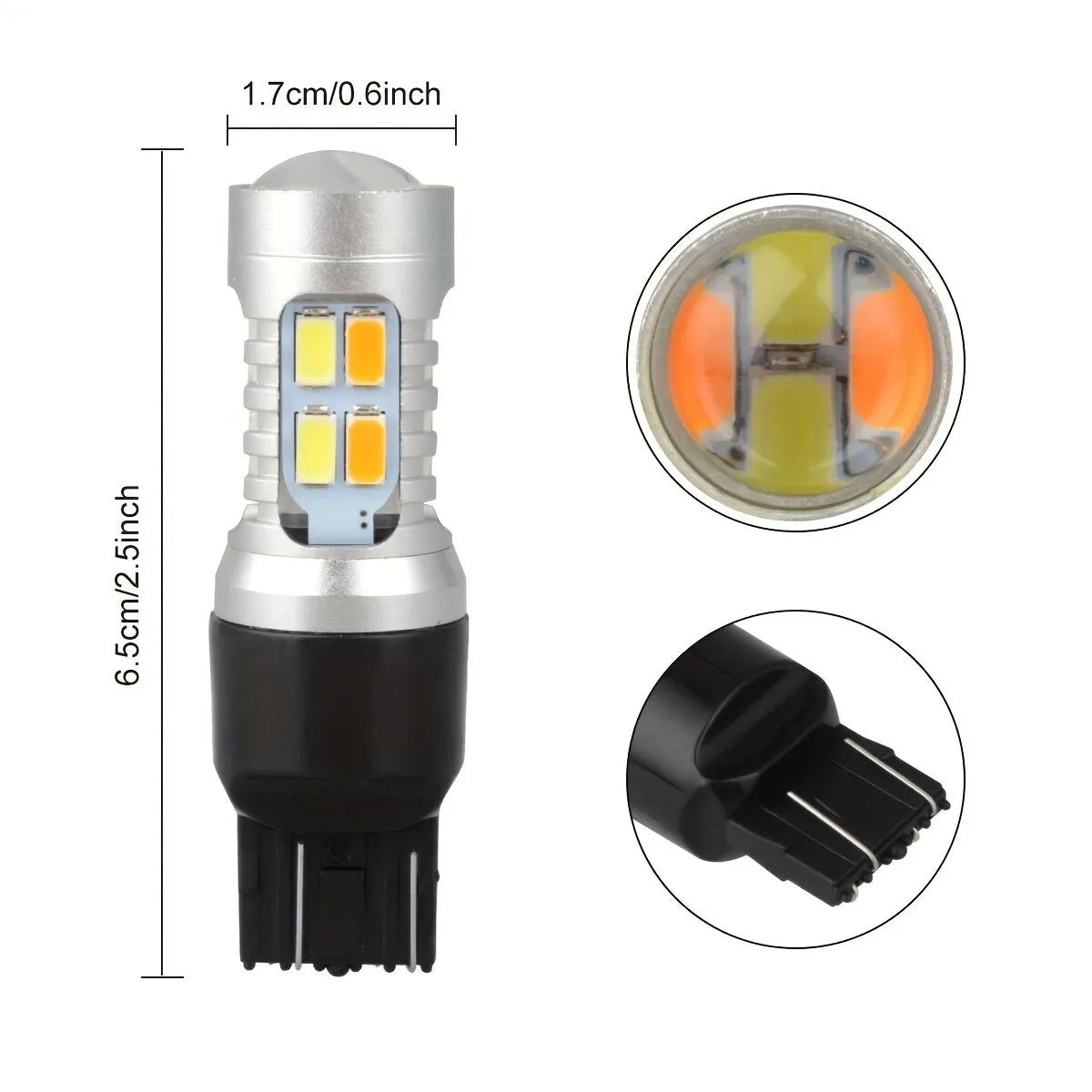 XTRABEAM Elite Switchback LED Bulbs 7443/7440 – Dual Color Amber Signal & White DRL, Ultra Bright (2-Pack)