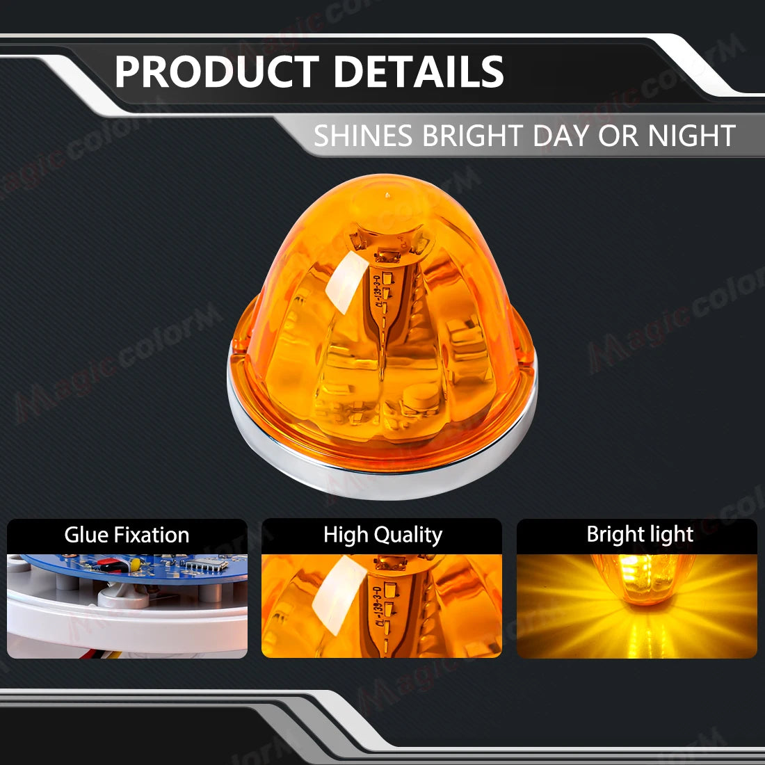360° Rotating LED Truck Warning Light – Waterproof 12V/24V